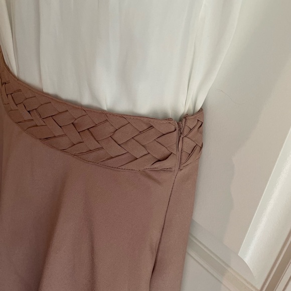 Anthropologie Minimalist Braided Waist High Waisted Mermaid Skirt in Pink Muave - Picture 5 of 15